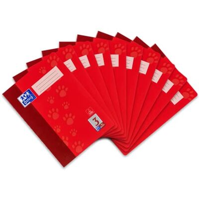 Oxford Libreta, A4, líneas 3 10 unidades, clase 3, 32 hojas, 90 g/m2, color rojo Oxford Libreta, A4, líneas 3 10 unidades, clase 3, 32 hojas, 90 g/m2, color rojo