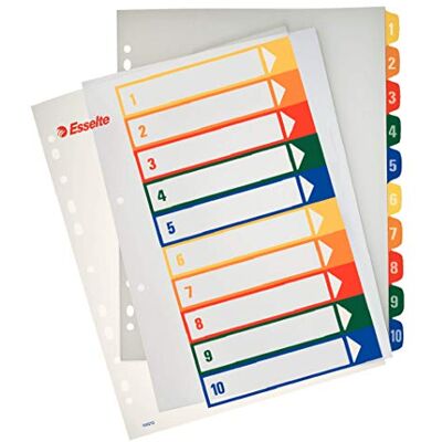 Esselte Indice de proyectos imprimibles PP DIN A4 1-10 Esselte Indice de proyectos imprimibles PP DIN A4 1-10