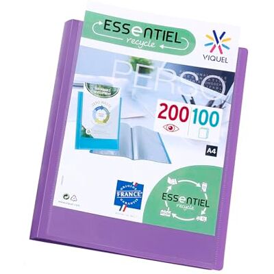 Viquel – Portavistas A4 200 vistas ESSENTIEL – Portadocumentos personalizable – Fabricado en Francia – 100 fundas de calidad lisa, color morado Viquel – Portavistas A4 200 vistas ESSENTIEL – Portadocumentos personalizable – Fabricado en Francia – 100 fundas de calidad lisa, color morado
