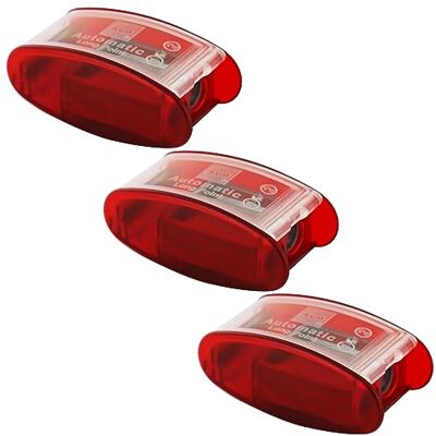 KUM Afilador de cono largo AS2, 3 piezas, afilador con recipiente, 2 cuchillas de repuesto, rojo KUM Afilador de cono largo AS2, 3 piezas, afilador con recipiente, 2 cuchillas de repuesto, rojo