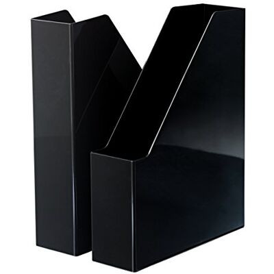 HAN i-Line 16501-13 Archivador de pie para cuadernos, revistas y carpetas hasta formato DIN A4/C4, 2 unidades, color negro HAN i-Line 16501-13 Archivador de pie para cuadernos, revistas y carpetas hasta formato DIN A4/C4, 2 unidades, color negro