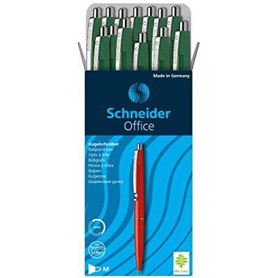 Schneider Bolígrafo de punta redonda (20 unidades), color verde Schneider Bolígrafo de punta redonda (20 unidades), color verde