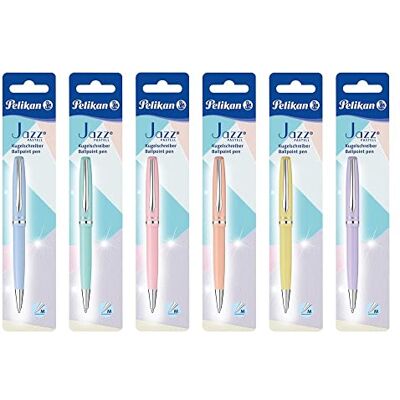 Pelikan ® 6 unidades Jazz Pastell Bolígrafo de caligrafía Cuerpo de metal sólido duradero de secado rápido para la escuela de trabajo y oficina universitaria escritura cómoda y suave Mix Pelikan ® 6 unidades Jazz Pastell Bolígrafo de caligrafía Cuerpo de metal sólido duradero de secado rápido para la escuela de trabajo y oficina universitaria escritura cómoda y suave Mix