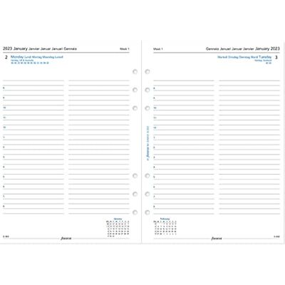 Filofax A5 día por página 5 idiomas citas diario 2023, blanco, Filofax A5 día por página 5 idiomas citas diario 2023, blanco,