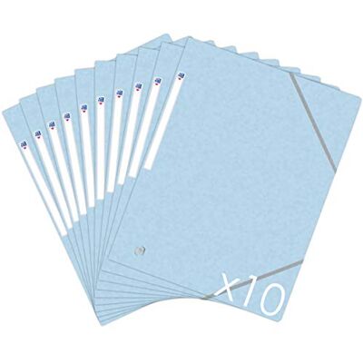 Oxford Topfile+ Juego de 10 carpetas de cartón, color azul pastel Oxford Topfile+ Juego de 10 carpetas de cartón, color azul pastel