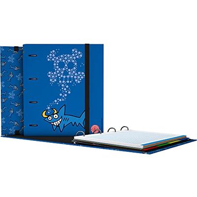 Grafoplas Carpeta 4 Anillas con Recambio Hojas, A4, Cuadrículadas 5x5, Separadores, Sobre Transparente, Lomo Curvo, Carpebook, Colección Katuki Saguyaki, Shark Grafoplas Carpeta 4 Anillas con Recambio Hojas, A4, Cuadrículadas 5x5, Separadores, Sobre Transparente, Lomo Curvo, Carpebook, Colección Katuki Saguyaki, Shark