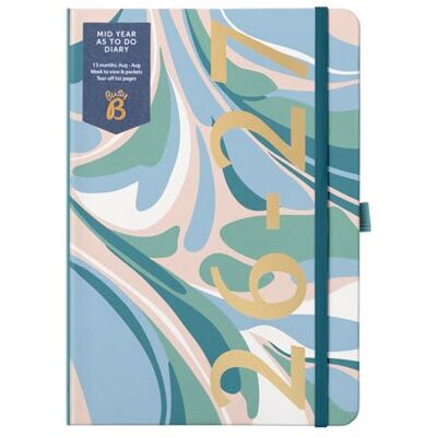 Busy B A5 Diary Mid-Year Academic Planner Aug '26 Aug '27 – Marble Journal Cover Weekly Planner with To-Do Lists, Notes, Week-to-View, 3 Pockets, Year Planner & Elastic Closure Busy B A5 Diary Mid-Year Academic Planner Aug '26 Aug '27 – Marble Journal Cover Weekly Planner with To-Do Lists, Notes, Week-to-View, 3 Pockets, Year Planner & Elastic Closure