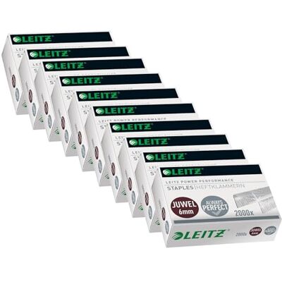 Leitz Juwel 56420000 Grapas (6 mm, 10 cajas de 2000 unidades, galvanizadas) Leitz Juwel 56420000 Grapas (6 mm, 10 cajas de 2000 unidades, galvanizadas)