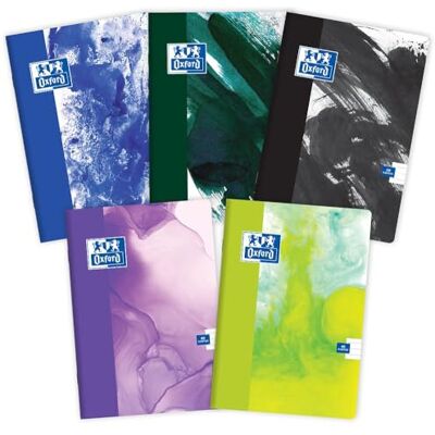 Oxford Cuaderno escolar A5 Kladde 60 hojas rayadas con borde lateral, papel de aspecto de 90 g, sobre laminado suave, juego de bloc de notas para oficina y escuela, paquete de 5 unidades, mezcla de Oxford Cuaderno escolar A5 Kladde 60 hojas rayadas con borde lateral, papel de aspecto de 90 g, sobre laminado suave, juego de bloc de notas para oficina y escuela, paquete de 5 unidades, mezcla de