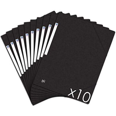 Oxford Top File + Lote de 10 carpetas de cartón con 3 solapas, formato A4, cierre con elásticos, color negro Oxford Top File + Lote de 10 carpetas de cartón con 3 solapas, formato A4, cierre con elásticos, color negro