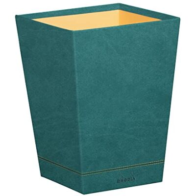 Clairefontaine RHODIA Papelera Peacock 24x24x32 cm Pespuntes naranjas Exterior de piel sintética Colección Home Office Rhodiarama Organización de oficina y almacenamiento de diseñador Clairefontaine RHODIA Papelera Peacock 24x24x32 cm Pespuntes naranjas Exterior de piel sintética Colección Home Office Rhodiarama Organización de oficina y almacenamiento de diseñador