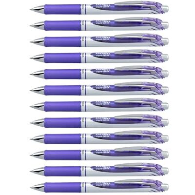 Pentel EnerGel XM BL77 Bolígrafo de gel (12 unidades), color morado Pentel EnerGel XM BL77 Bolígrafo de gel (12 unidades), color morado