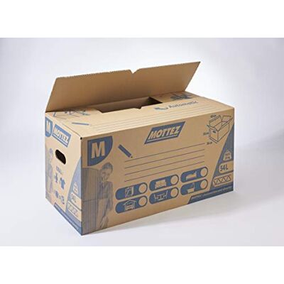 Mottez Caja de almacenamiento de 54 L, color marrón Mottez Caja de almacenamiento de 54 L, color marrón