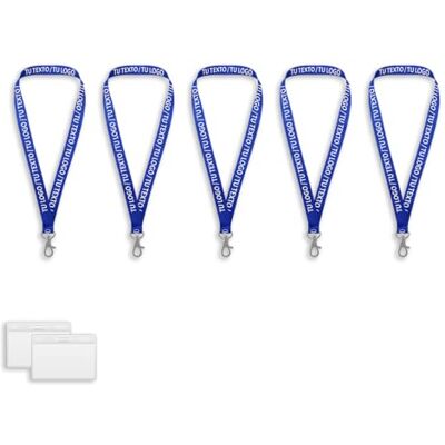 ZPUBLI+ Lanyard PERSONALIZADO con logotipo y texto. Con cierre de seguridad. Colgantes tarjetas identificación, colgante llaves, colgante acreditaciones. Impresión 2 caras. (5, Sin cierre) ZPUBLI+ Lanyard PERSONALIZADO con logotipo y texto. Con cierre de seguridad. Colgantes tarjetas identificación, colgante llaves, colgante acreditaciones. Impresión 2 caras. (5, Sin cierre)