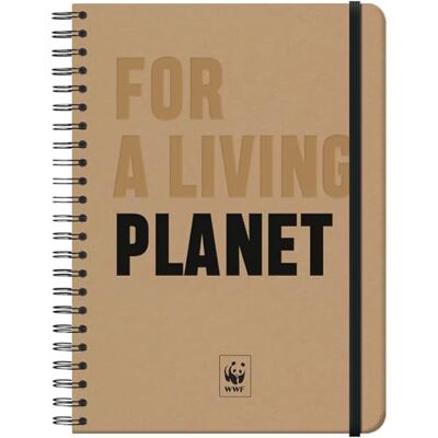 DOHE Cuaderno A4 Interior Liso Blanco, 21x29,7 cm, Cierre Espiral Doble y Goma, Tapa Dura Cartón Kraft, 96 Hojas, Libreta Grande Profesional para Notas y Dibujo WWF For a Living Planet DOHE Cuaderno A4 Interior Liso Blanco, 21x29,7 cm, Cierre Espiral Doble y Goma, Tapa Dura Cartón Kraft, 96 Hojas, Libreta Grande Profesional para Notas y Dibujo WWF For a Living Planet