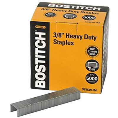 Bostitch Office Grapas resistentes de alta calidad, 25-55 hojas, pata de 0.375 pulgadas, 5.000 por caja () Bostitch Office Grapas resistentes de alta calidad, 25-55 hojas, pata de 0.375 pulgadas, 5.000 por caja ()