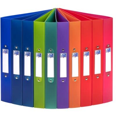 Oxford FolderSys Carpeta de anillas (A4, lomo de 4 cm, 2 anillas, 8 colores, 10 unidades) Oxford FolderSys Carpeta de anillas (A4, lomo de 4 cm, 2 anillas, 8 colores, 10 unidades)