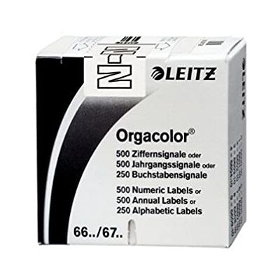 Leitz Buchstabensignal Orgacolor "N", auf Rolle, weiß Leitz Buchstabensignal Orgacolor "N", auf Rolle, weiß