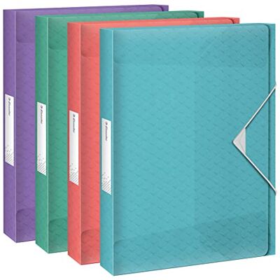 Esselte Colour'Breeze 626266 Caja de almacenamiento extra A4, 5 unidades, 40 mm de ancho de lomo para hasta 350 hojas, polipropileno, para guardar y transportar documentos y carpetas, varios colores Esselte Colour'Breeze 626266 Caja de almacenamiento extra A4, 5 unidades, 40 mm de ancho de lomo para hasta 350 hojas, polipropileno, para guardar y transportar documentos y carpetas, varios colores