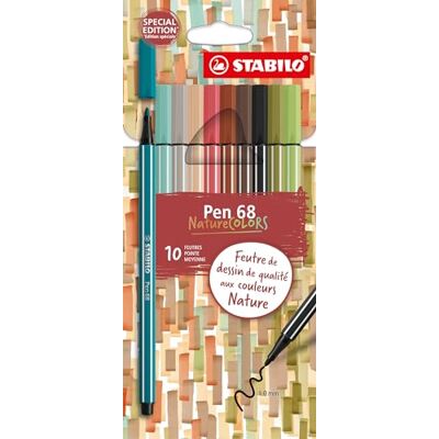 STABILO Rotulador premium Pen 68 Estuche NatureCOLORS de 10-10 colores diferentes STABILO Rotulador premium Pen 68 Estuche NatureCOLORS de 10-10 colores diferentes