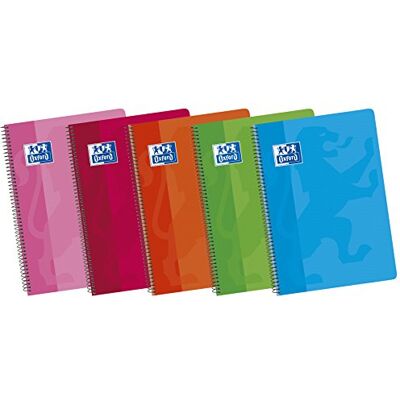 Oxford Classic Pack de 5 cuadernos espiral de tapa blanda, Fº Oxford Classic Pack de 5 cuadernos espiral de tapa blanda, Fº