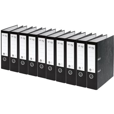 Leitz VON 10530095 Archivador A4, 10 unidades, 100% papel reciclado, ancho de lomo de 80 mm, para 600 hojas, ángel azul y certificado FSC, para escuela, estudio y hogar, color negro Leitz VON 10530095 Archivador A4, 10 unidades, 100% papel reciclado, ancho de lomo de 80 mm, para 600 hojas, ángel azul y certificado FSC, para escuela, estudio y hogar, color negro