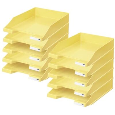 HAN 1027-X-815 Bandeja para Cartas (10 Unidades, hasta Formato A4/C4, 1027-X-815), Color Amarillo Pastel HAN 1027-X-815 Bandeja para Cartas (10 Unidades, hasta Formato A4/C4, 1027-X-815), Color Amarillo Pastel