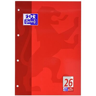 Oxford Schulblock DIN A4, 50 Blatt, kopfgeleimt, Lineatur 26 Oxford Schulblock DIN A4, 50 Blatt, kopfgeleimt, Lineatur 26