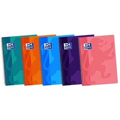 Oxford Classic Pack de 5 cuadernos espiral con tapa de plástico, Fº Oxford Classic Pack de 5 cuadernos espiral con tapa de plástico, Fº
