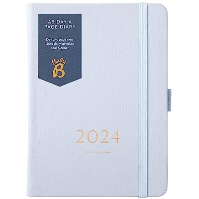 Busy B Agenda diaria Enero a diciembre 2024 Azul Nube Planificador A6 en piel sintética con páginas alineadas, notas y planificador anual Busy B Agenda diaria Enero a diciembre 2024 Azul Nube Planificador A6 en piel sintética con páginas alineadas, notas y planificador anual