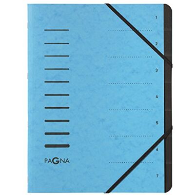 Pagna Carpeta clasificadora, 7 compartimentos, color azul claro Pagna Carpeta clasificadora, 7 compartimentos, color azul claro