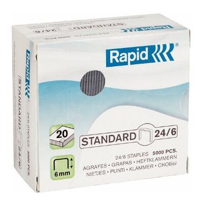 Rapid , Grapas 5000 unidades, 24/6 mm, hasta 20 Hojas, Modelos Aleatorios Rapid , Grapas 5000 unidades, 24/6 mm, hasta 20 Hojas, Modelos Aleatorios