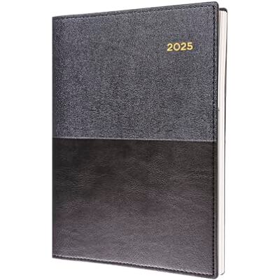 Collins Valour Agenda 2025 – Agenda diaria A5 por página (con citas) – Negro – () – Agenda diaria profesional con cubiertas de piel sintética de doble textura Collins Valour Agenda 2025 – Agenda diaria A5 por página (con citas) – Negro – () – Agenda diaria profesional con cubiertas de piel sintética de doble textura