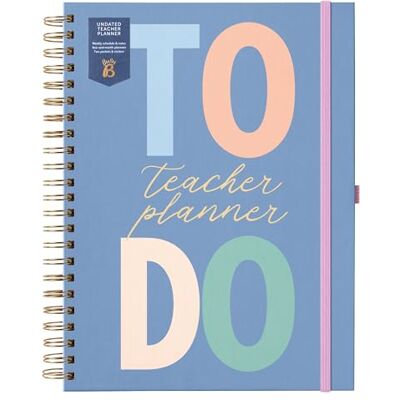 Busy B A4 Undated Teacher Planner Multicoloured Graphic Journal Academic Planning all in the One Place with Week to View, Space for Top Priorities, Notes, Handy Storage Pockets & Elastic Closure Busy B A4 Undated Teacher Planner Multicoloured Graphic Journal Academic Planning all in the One Place with Week to View, Space for Top Priorities, Notes, Handy Storage Pockets & Elastic Closure
