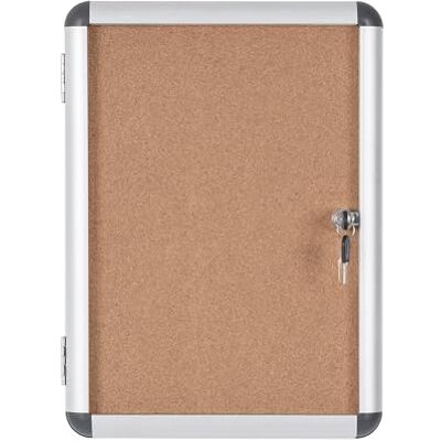 Bi-Office Enclore Vitrina de interior de Corcho para 2 Hojas A4, con Puerta de Aluminio y Cerradura, 367 x 500 mm Bi-Office Enclore Vitrina de interior de Corcho para 2 Hojas A4, con Puerta de Aluminio y Cerradura, 367 x 500 mm