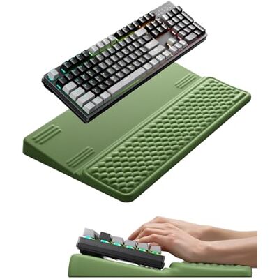 VAYDEER Elevador de Teclado 2 en 1 con Reposamuñecas, Verde Eleva el teclado e incorpora espuma viscoelástica y base antideslizante para una escritura estable VAYDEER Elevador de Teclado 2 en 1 con Reposamuñecas, Verde Eleva el teclado e incorpora espuma viscoelástica y base antideslizante para una escritura estable