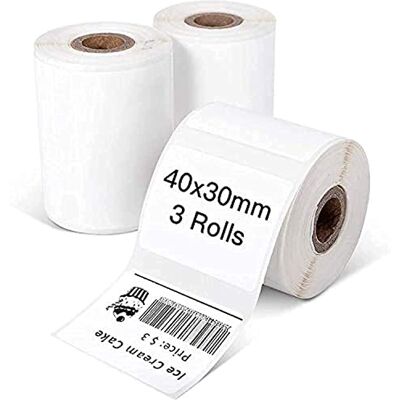 Phomemo 3 rollos M110 Etiquetas Autoadhesiva,1.57 "x1.18" (40x30mm),230 / rollo,Etiqueta térmicas adecuada para M110 M120 M220 M221 M108 M102 M100 M150 M250 M260 Phomemo 3 rollos M110 Etiquetas Autoadhesiva,1.57 "x1.18" (40x30mm),230 / rollo,Etiqueta térmicas adecuada para M110 M120 M220 M221 M108 M102 M100 M150 M250 M260
