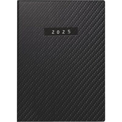 rido/idé Agenda de bolsillo, modelo Technic III (2025) "Carbon", 1 página = 1 día, A6, 384 páginas, tapa de piel sintética, flexible, color negro rido/idé Agenda de bolsillo, modelo Technic III (2025) "Carbon", 1 página = 1 día, A6, 384 páginas, tapa de piel sintética, flexible, color negro