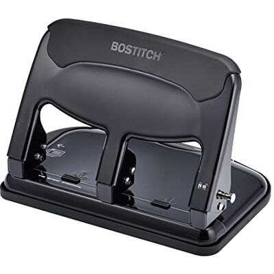Bostitch Office EZ Squeeze Perforadora de 40 hojas, 3 agujeros, resistente, color negro Bostitch Office EZ Squeeze Perforadora de 40 hojas, 3 agujeros, resistente, color negro