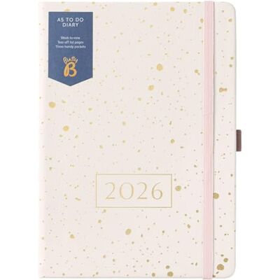 Busy B 2026 Diary A5 Weekly Planner with To-Do Lists & Notes Pages – Work, School, Office Gold Spray Faux Leather Journal Week-to-View Layout, 3 Pockets & Year Planner Busy B 2026 Diary A5 Weekly Planner with To-Do Lists & Notes Pages – Work, School, Office Gold Spray Faux Leather Journal Week-to-View Layout, 3 Pockets & Year Planner