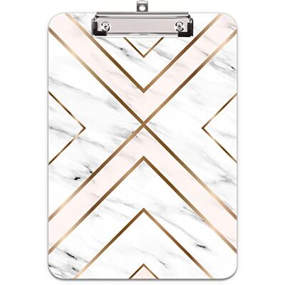Hnogri portapapeles con pinza a4, diseno de moda portapapele de plastico rígido, Clipboard A4 Carpetas y tableros con pinza, para material de oficina escolar, Línea de Oro Hnogri portapapeles con pinza a4, diseno de moda portapapele de plastico rígido, Clipboard A4 Carpetas y tableros con pinza, para material de oficina escolar, Línea de Oro
