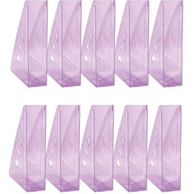 OFFICER PRODUCTS Revistero de diseño moderno, A4, color morado, transparente, plástico duro, calado, organizador de escritorio para revistas, irrompible OFFICER PRODUCTS Revistero de diseño moderno, A4, color morado, transparente, plástico duro, calado, organizador de escritorio para revistas, irrompible