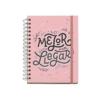 Miquelrius Agenda Anual 2021 Happy Letters, Catalán, Semana Vista, Tamaño 155 x 213 mm (A5), Papel 90 g, Cubierta Rígida Cartón Forrado, color Rosa, Mejor por Llegar Miquelrius Agenda Anual 2021 Happy Letters, Catalán, Semana Vista, Tamaño 155 x 213 mm (A5), Papel 90 g, Cubierta Rígida Cartón Forrado, color Rosa, Mejor por Llegar