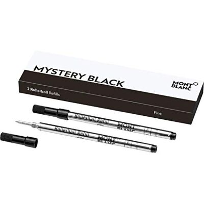 MONTBLANC Recambios finos para Rollerball – Recargas Mystery Black, 1 paquete x 2 Recargas MONTBLANC Recambios finos para Rollerball – Recargas Mystery Black, 1 paquete x 2 Recargas