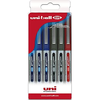 Uni-Ball Estuche 6 roller Tinta líquida colores surtidos Uni-Ball Estuche 6 roller Tinta líquida colores surtidos