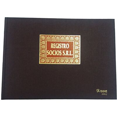 DOHE Libro registro, registro de socios S.R.L., folio apaisado DOHE Libro registro, registro de socios S.R.L., folio apaisado
