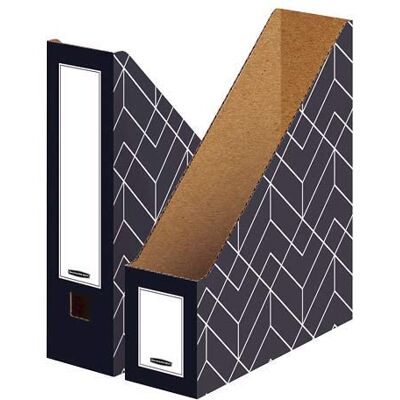 Bankers Box Dècor Revistero de cartón ondulado, color gris urbano, 5 unidades Bankers Box Dècor Revistero de cartón ondulado, color gris urbano, 5 unidades