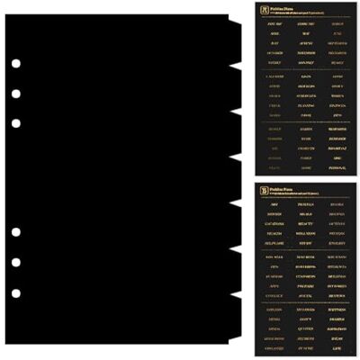 DY.2ten Divisores negros para carpeta de 6 anillos, separadores de plástico resistente de 7 pestañas, divisor de índice A5, separadores de carpeta de 6 agujeros, separadores de pestañas insertables DY.2ten Divisores negros para carpeta de 6 anillos, separadores de plástico resistente de 7 pestañas, divisor de índice A5, separadores de carpeta de 6 agujeros, separadores de pestañas insertables