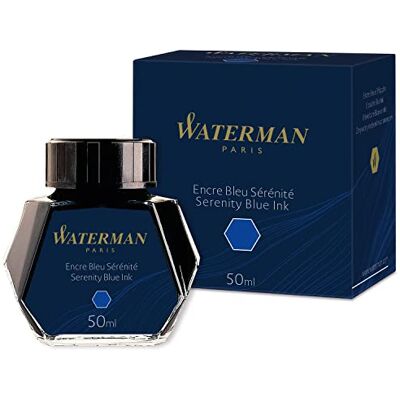 Waterman tinta para pluma estilográficaazul serenidadfrasco de 50 ml Waterman tinta para pluma estilográficaazul serenidadfrasco de 50 ml