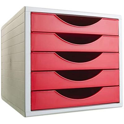 Archivo 2000 Archivotec Serie 4005, Pack de 5 cajones, Color Rojo Archivo 2000 Archivotec Serie 4005, Pack de 5 cajones, Color Rojo
